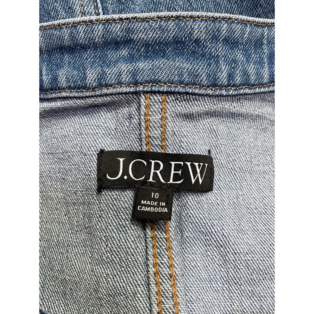 J.Crew 'Louisa' Blue Cotton Lady Jacket Size 10 - Picture 4 of 5